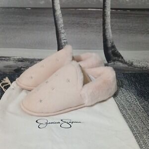 Jessica Simpson Pink Plush Slippers for Cozy Comfort